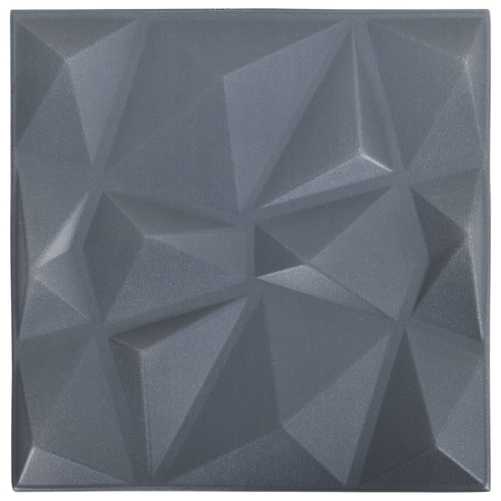 Pannelli Murali 3D 24 pz 50x50 cm Grigi a Diamante 6 m²