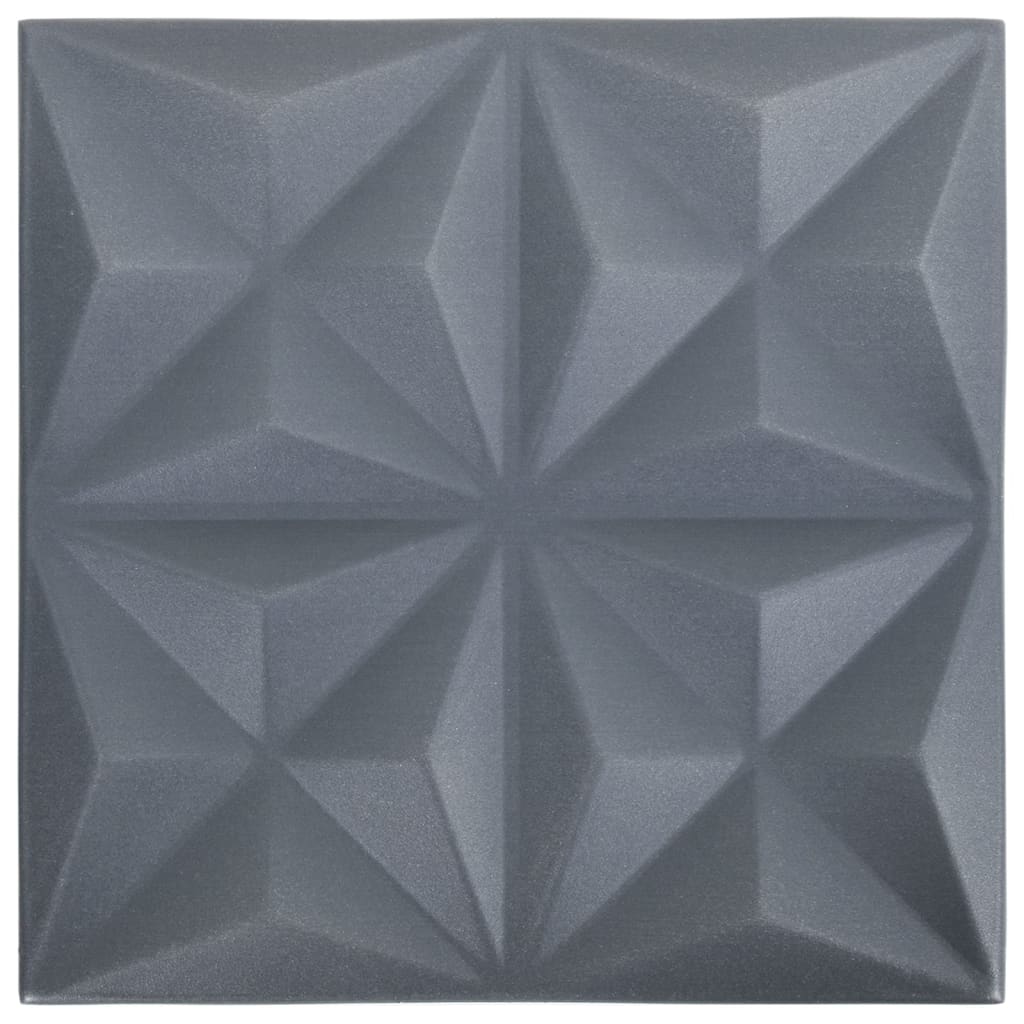 Pannelli Murali 3D 24 pz 50x50 cm Grigi Origami 6 m²