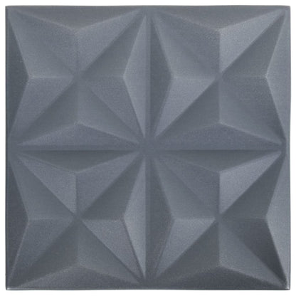 Pannelli Murali 3D 24 pz 50x50 cm Grigi Origami 6 m²