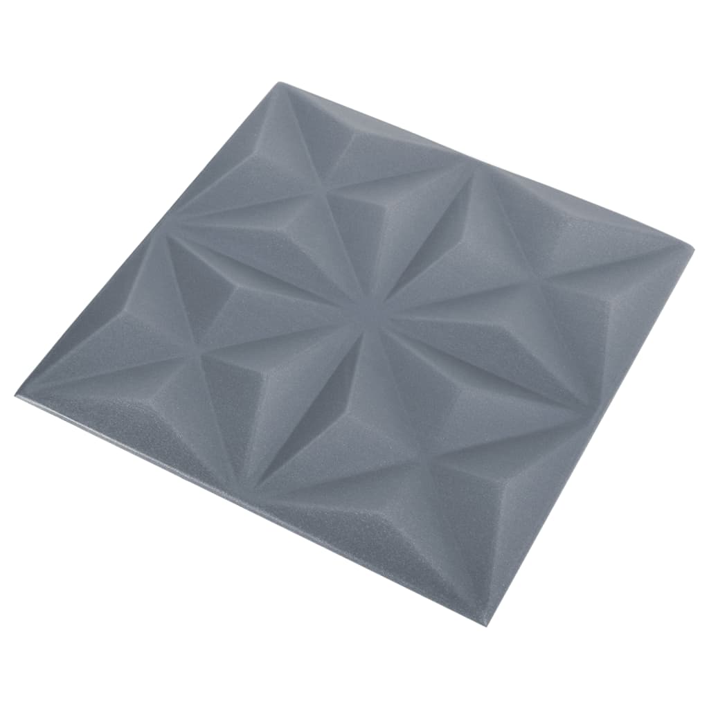 Pannelli Murali 3D 24 pz 50x50 cm Grigi Origami 6 m²