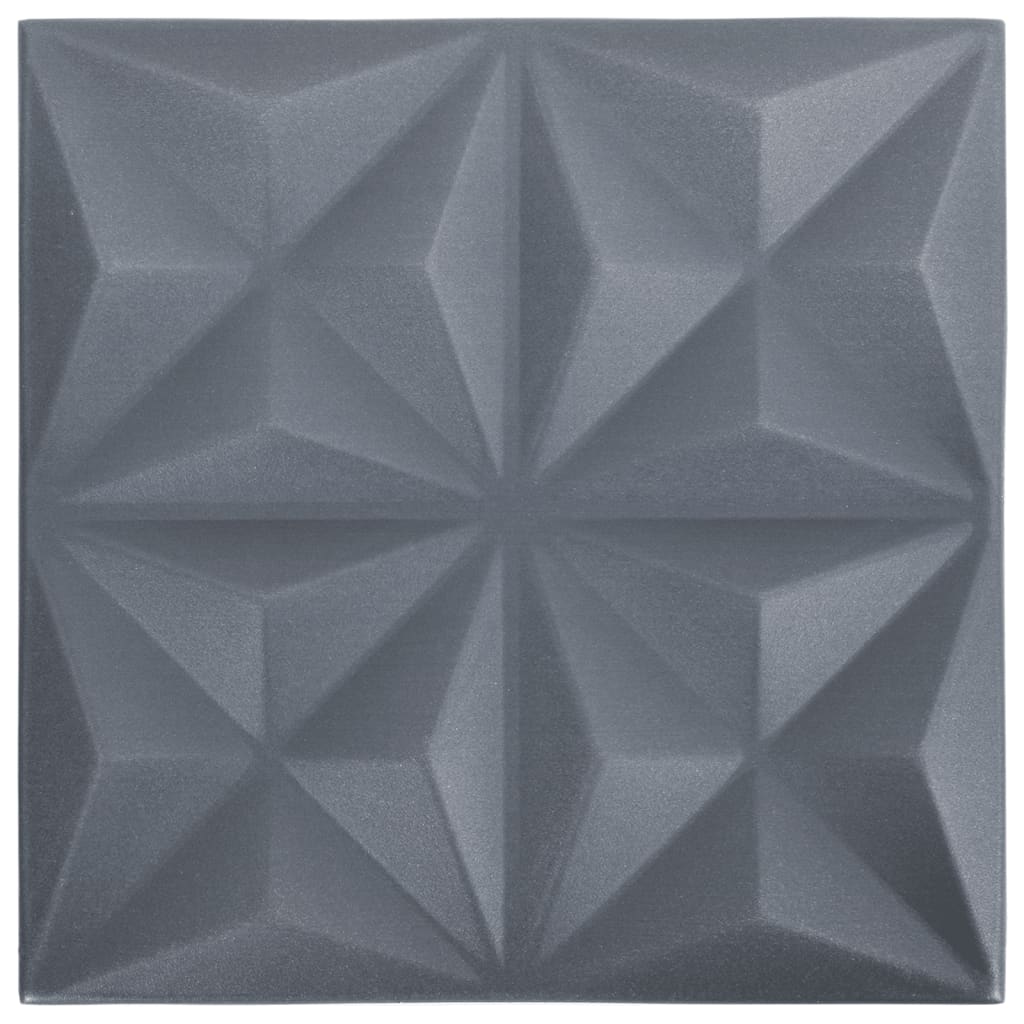 Pannelli Murali 3D 48 pz 50x50 cm Grigi Origami 12 m²