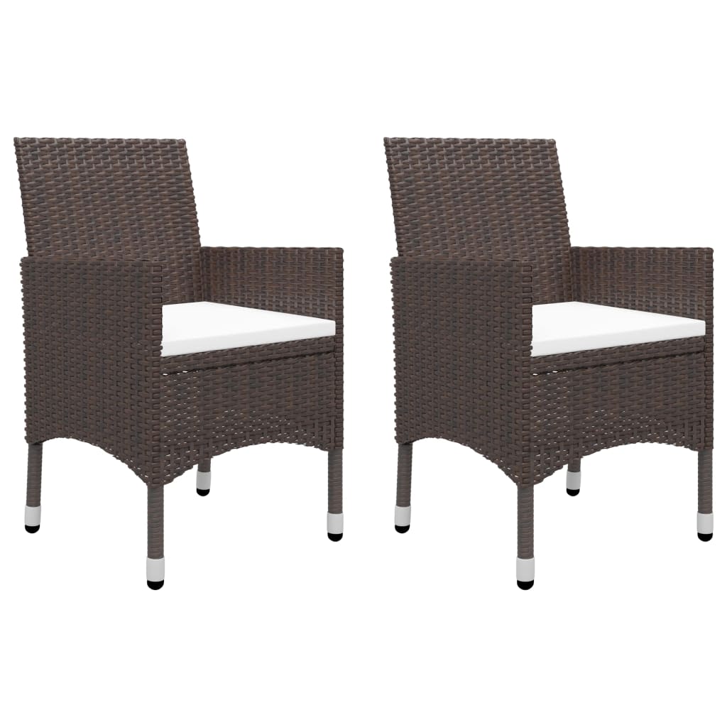 Set da Pranzo da Giardino 3 pz con Cuscini Marrone