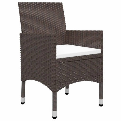 Set Pranzo da Giardino 9pz Polyrattan e Vetro Temperato Marrone