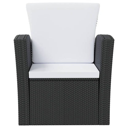Set Divani da Giardino 16 pz con Cuscini in Polyrattan Nero