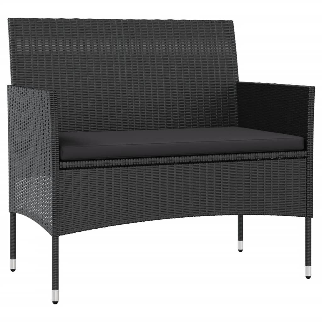 Set Divani da Giardino 16 pz con Cuscini in Polyrattan Nero