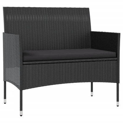 Set Divani da Giardino 16 pz con Cuscini in Polyrattan Nero