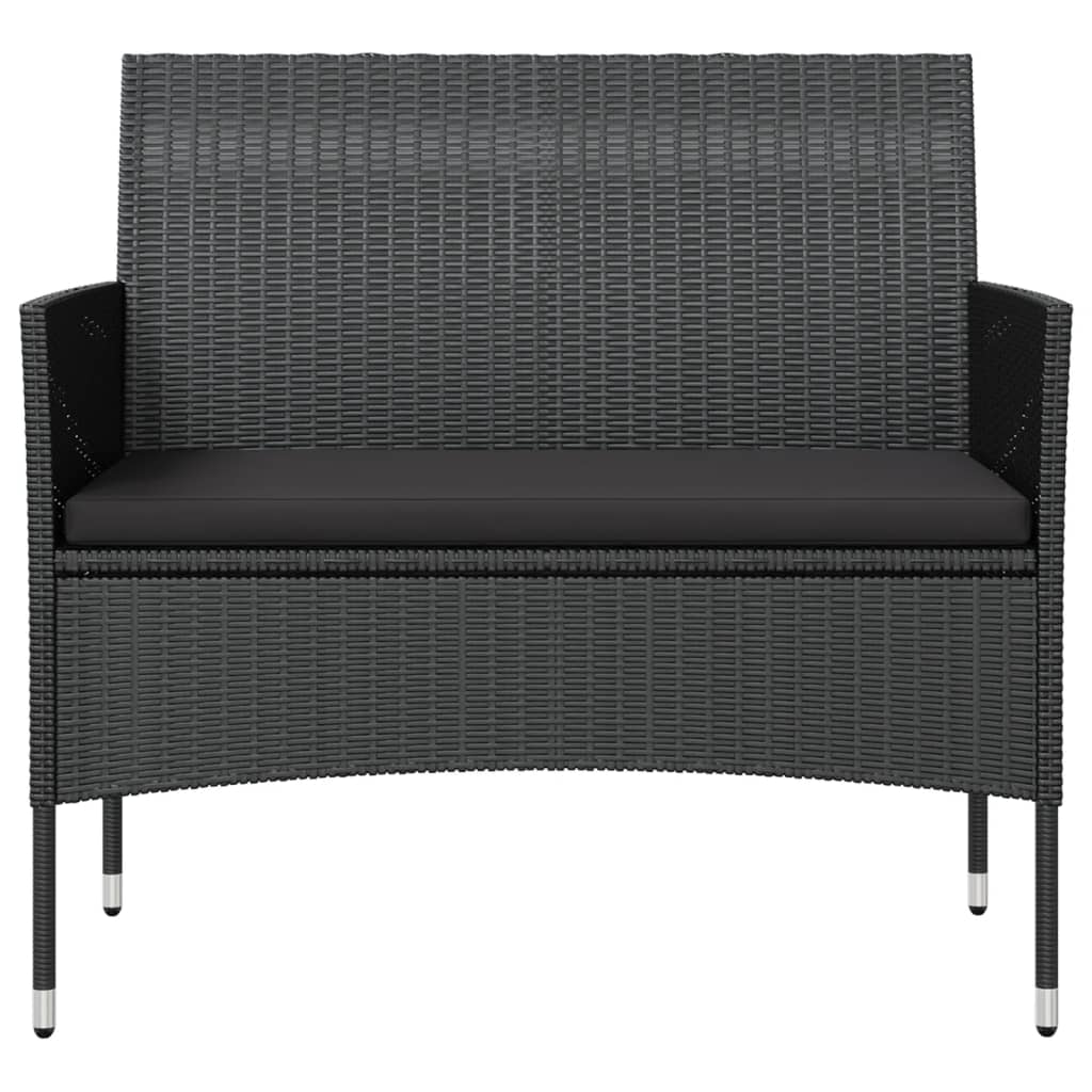 Set Divani da Giardino 16 pz con Cuscini in Polyrattan Nero