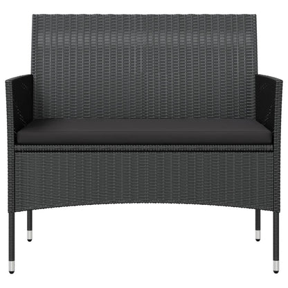 Set Divani da Giardino 16 pz con Cuscini in Polyrattan Nero