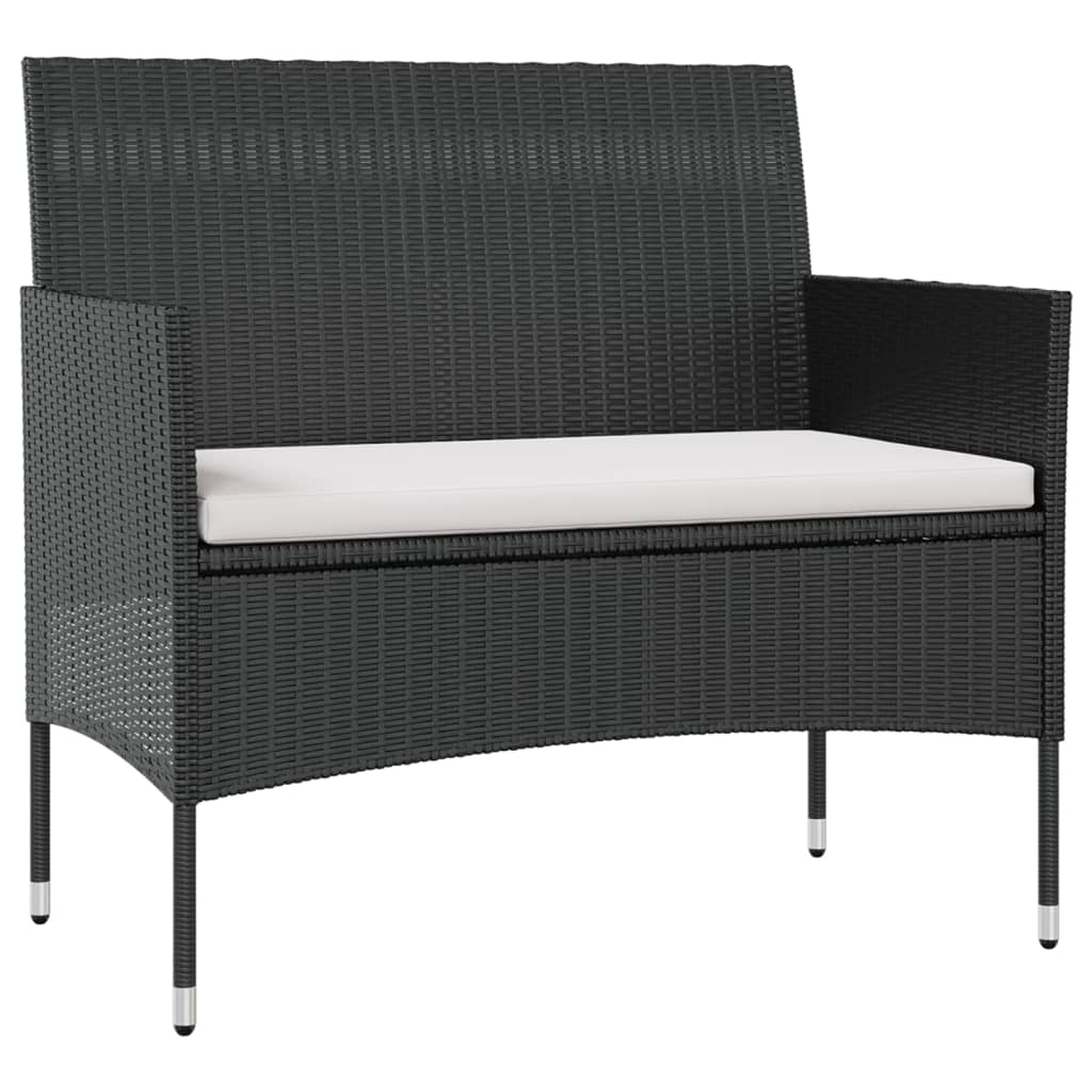 Set Divani da Giardino 16 pz con Cuscini in Polyrattan Nero