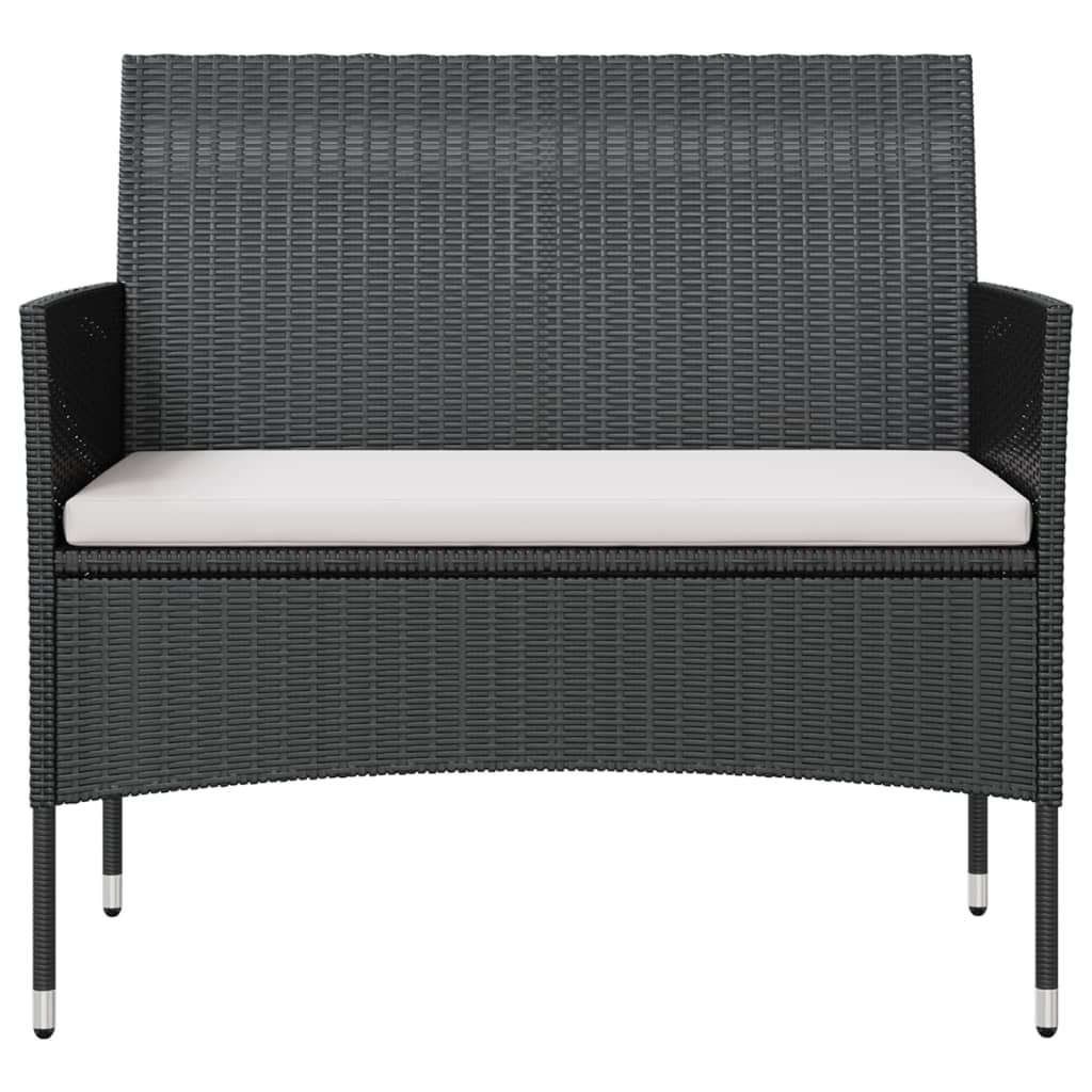 Set Divani da Giardino 16 pz con Cuscini in Polyrattan Nero