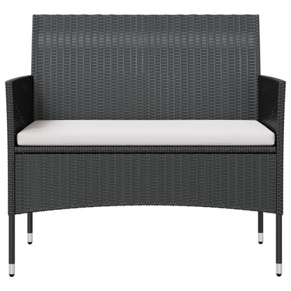 Set Divani da Giardino 16 pz con Cuscini in Polyrattan Nero