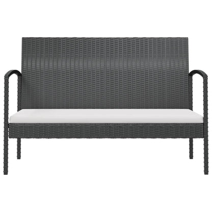 Set Divani da Giardino 16 pz con Cuscini in Polyrattan Nero