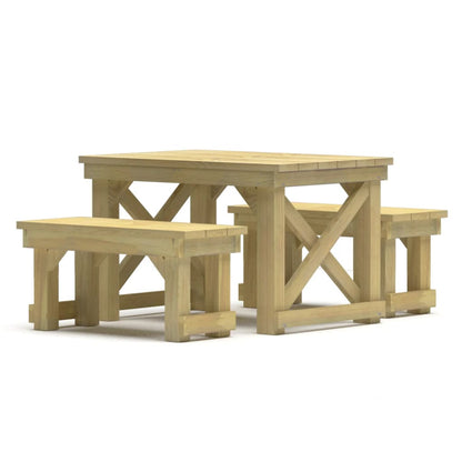 Set da Pranzo da Giardino 3 pz in Legno di Pino Impregnato