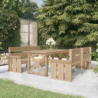 Set da Pranzo per Giardino 3 pz in Legno di Pino Impregnato
