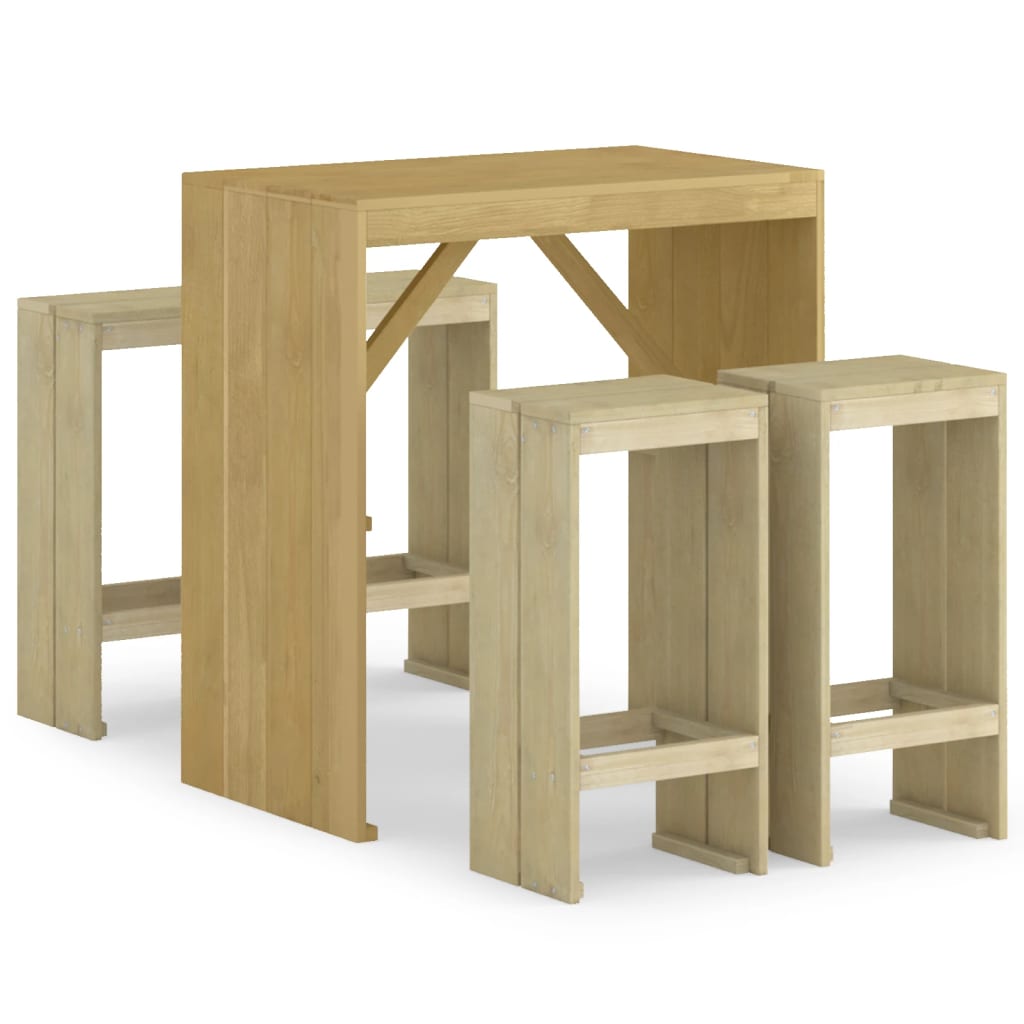Set BistrÃ² da Giardino 5 pz in Legno di Pino Impregnato