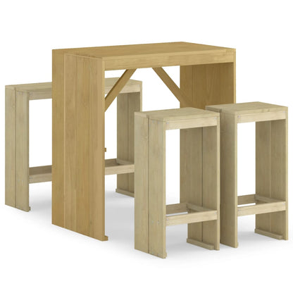 Set BistrÃ² da Giardino 5 pz in Legno di Pino Impregnato