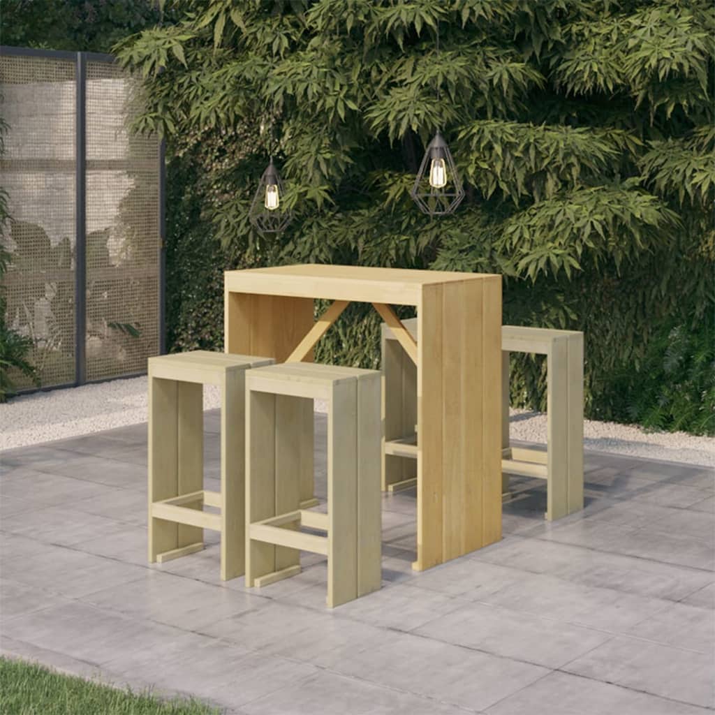 Set BistrÃ² da Giardino 5 pz in Legno di Pino Impregnato