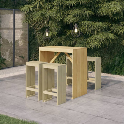 Set BistrÃ² da Giardino 5 pz in Legno di Pino Impregnato