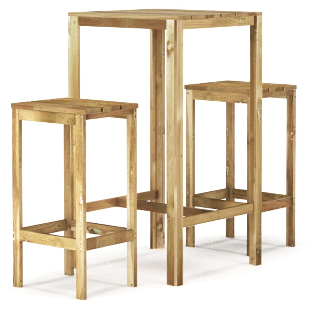 Set BistrÃ² da Giardino 3 pz in Legno di Pino Impregnato
