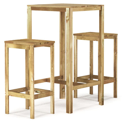 Set BistrÃ² da Giardino 3 pz in Legno di Pino Impregnato