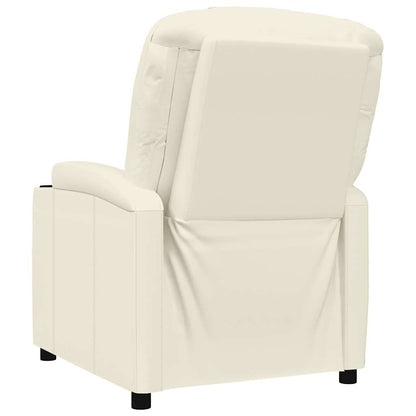 Poltrona Reclinabile Bianco Crema in Similpelle