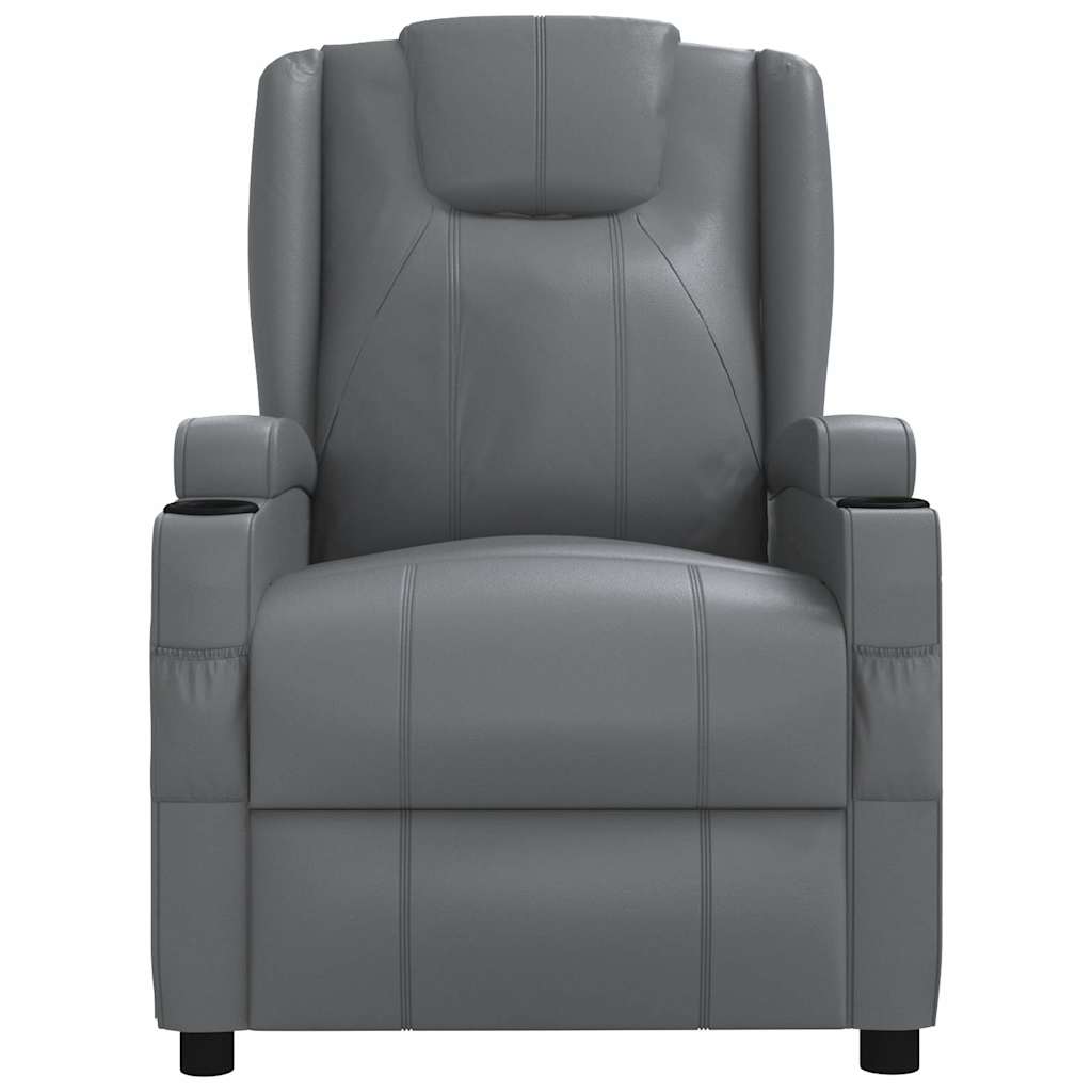 Poltrona Reclinabile Grigio in Similpelle