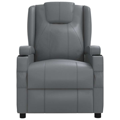 Poltrona Reclinabile Grigio in Similpelle