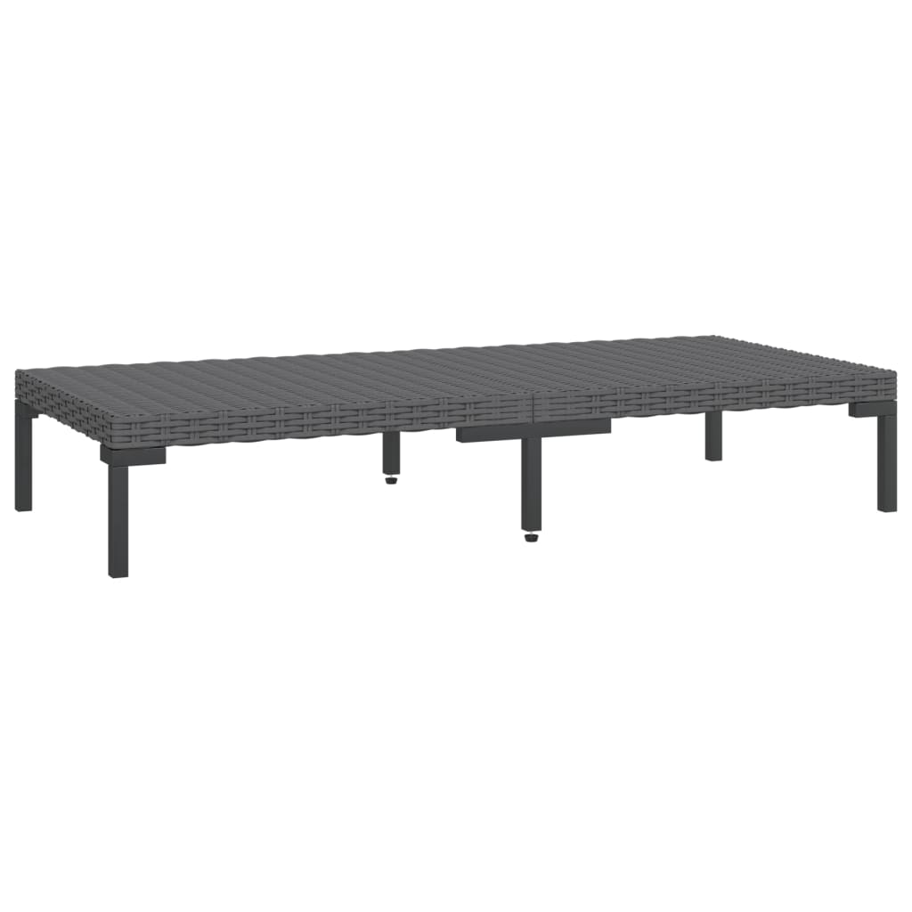 Tavolino da Giardino Mezzo Tondo Grigio Scuro in Polyrattan