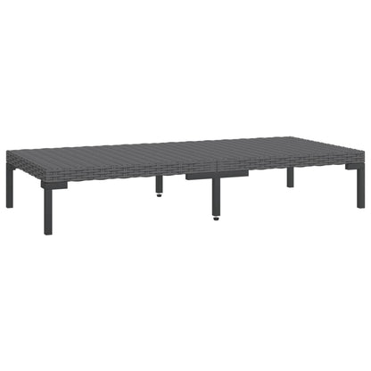 Tavolino da Giardino Mezzo Tondo Grigio Scuro in Polyrattan