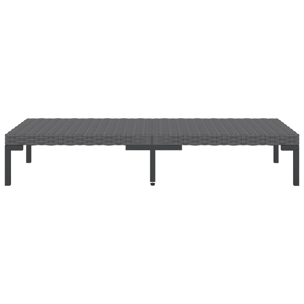 Tavolino da Giardino Mezzo Tondo Grigio Scuro in Polyrattan