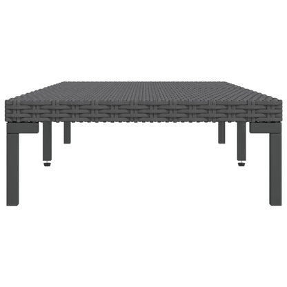 Tavolino da Giardino Mezzo Tondo Grigio Scuro in Polyrattan