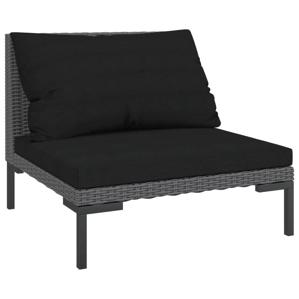 Divano da Giardino con Cuscini in Polyrattan Mezzo Tondo