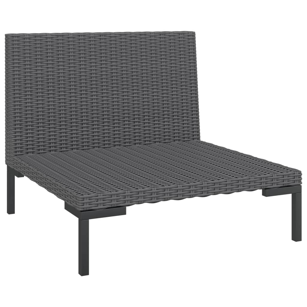 Divano da Giardino con Cuscini in Polyrattan Mezzo Tondo