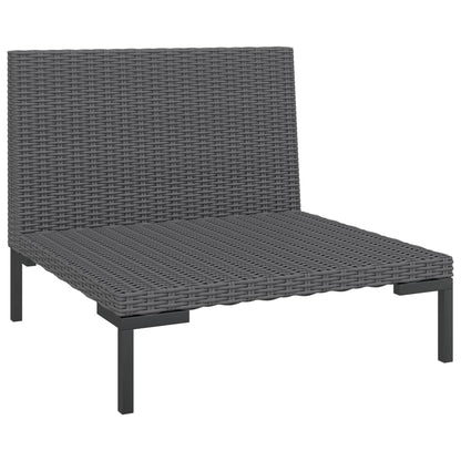 Divano da Giardino con Cuscini in Polyrattan Mezzo Tondo