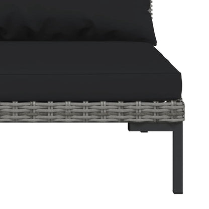 Divani da Giardino 3pz con Cuscini in Polyrattan Mezzo Tondo