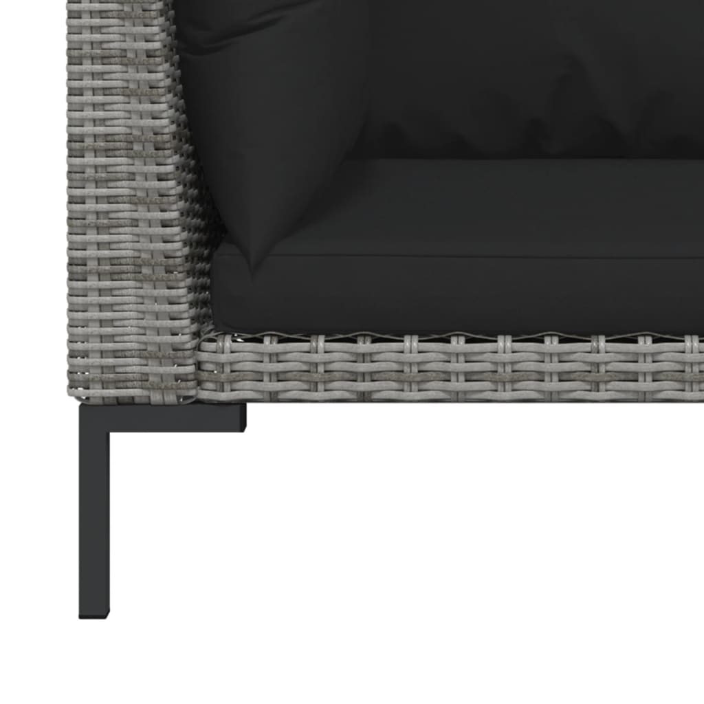 Divani da Giardino 2pz con Cuscini in Polyrattan Mezzo Tondo