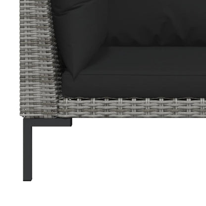 Divani da Giardino 2pz con Cuscini in Polyrattan Mezzo Tondo