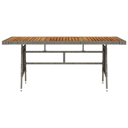 Tavolo Giardino Grigio 160x70x72cm Polyrattan e Massello Acacia