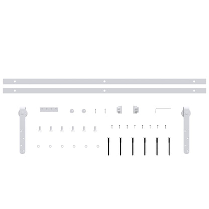 Kit Mini Anta Scorrevole in Acciaio al Carbonio Bianco 200 cm