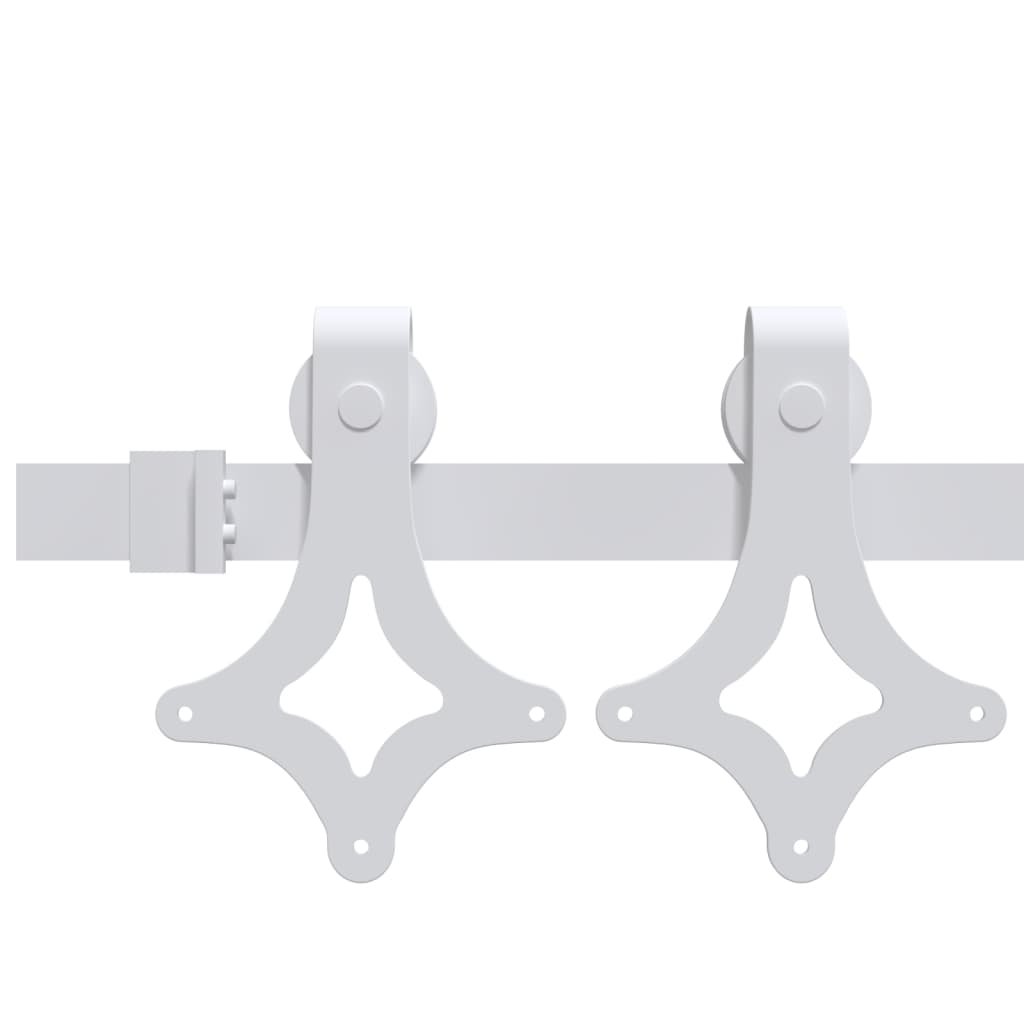 Kit Accessori per Porta Scorrevole 200 cm in Acciaio Bianco