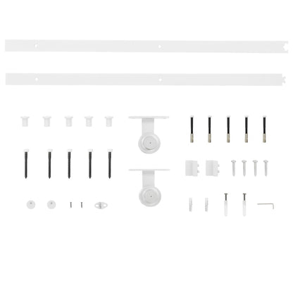 Kit Accessori per Porta Scorrevole 183 cm in Acciaio Bianco