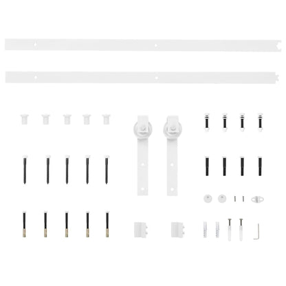 Kit Accessori per Porta Scorrevole 183 cm in Acciaio Bianco