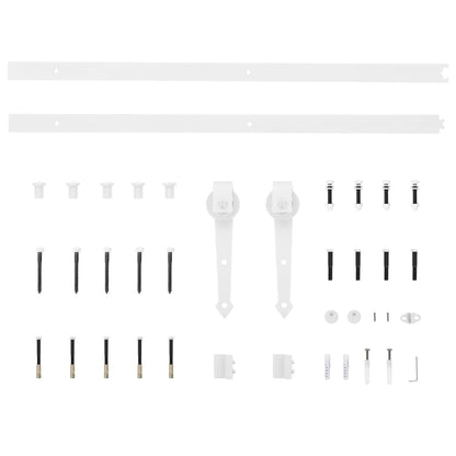 Kit Accessori per Porta Scorrevole 183 cm in Acciaio Bianco