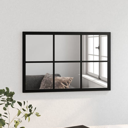 Specchio da Parete Nero 60x40 cm in Metallo
