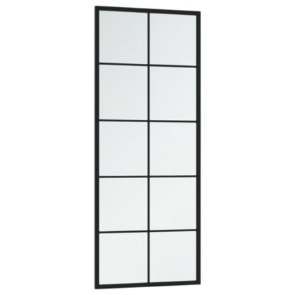 Specchio da Parete Nero 100x40 cm in Metallo