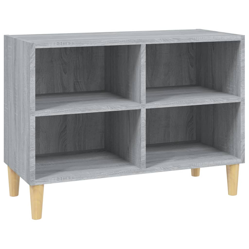 Mobile TV Gambe in Legno Massello Grigio Sonoma 69,5x30x50 cm