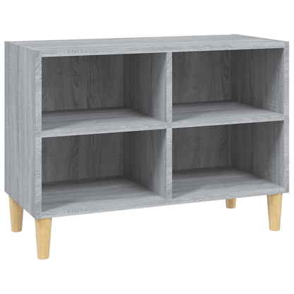 Mobile TV Gambe in Legno Massello Grigio Sonoma 69,5x30x50 cm