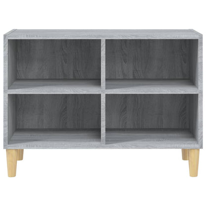 Mobile TV Gambe in Legno Massello Grigio Sonoma 69,5x30x50 cm