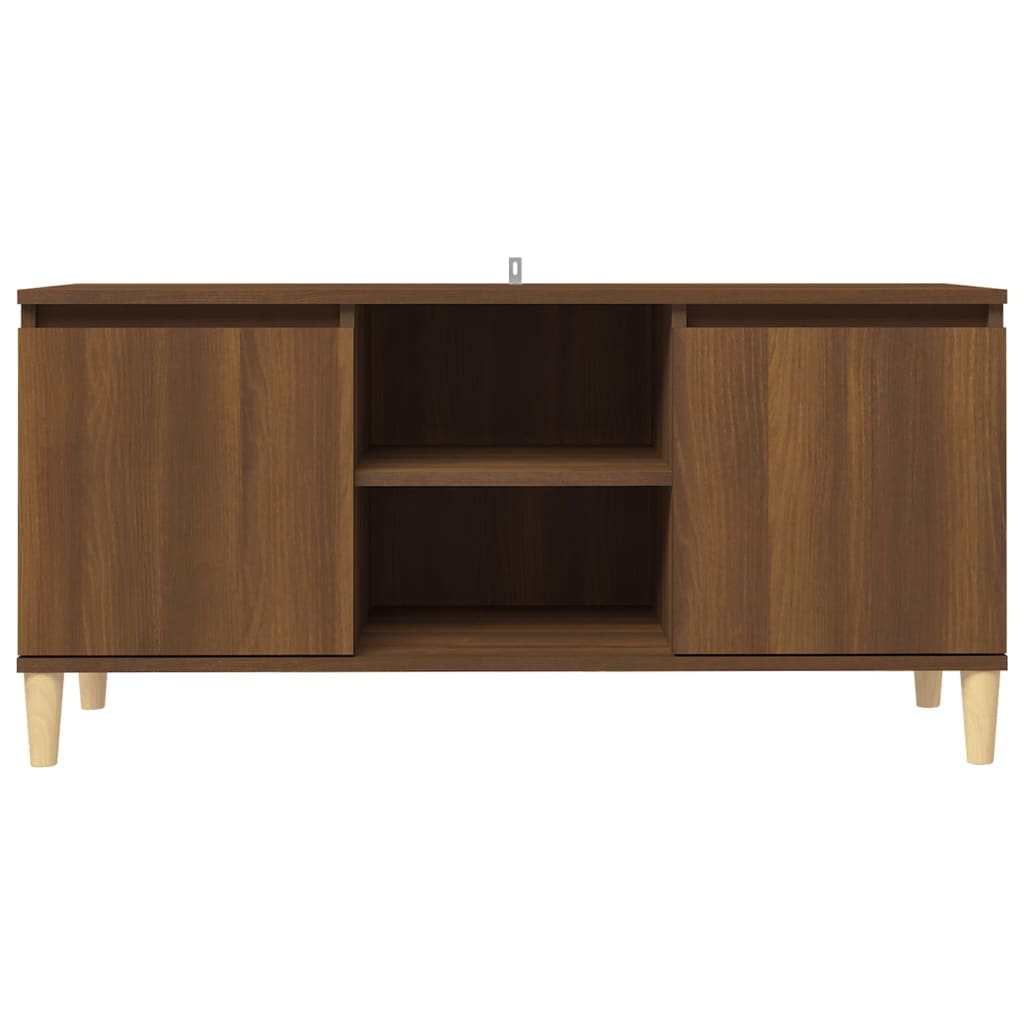 Mobile TV Gambe in Legno Marrone Rovere 103,5x35x50 cm