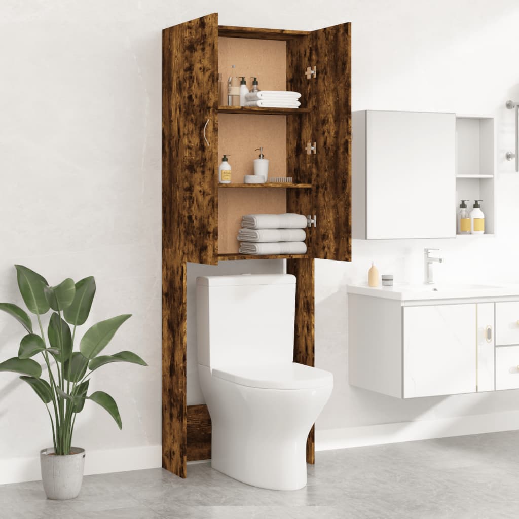 Mobile per Lavatrice Rovere Fumo 64x25,5x190 cm